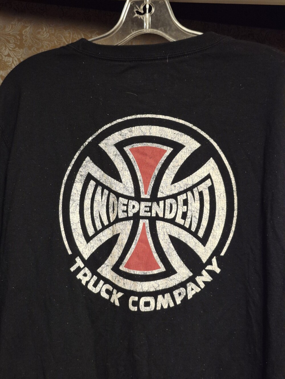 Dickies Black Short Sleeve Tee with Red and White Independent Graphic